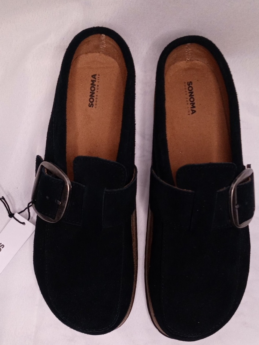 Sonoma Black Suede Slip-On Loafers with Buckle